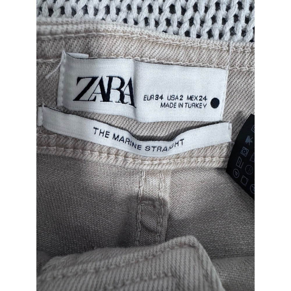 Zara The‎ Marine Straight Jeans Women's Size 2 Wide Leg - Picture 6 of 9